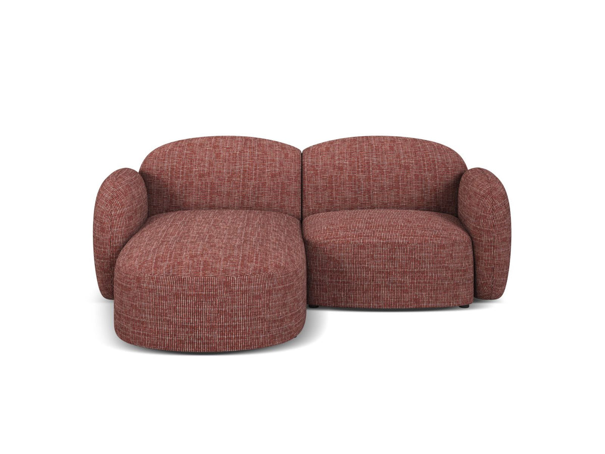 Blair — Corner Sofa Red (Baltimore Marsala) Black Plastic Left