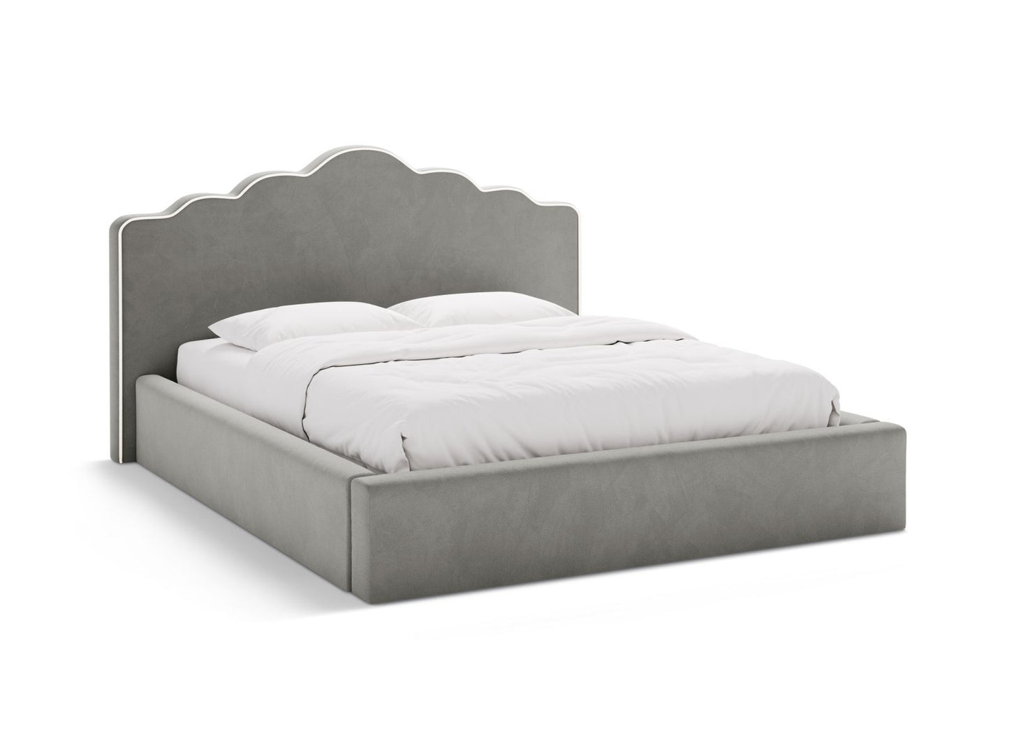 Dream — Bed (220x222x122 cm) Ivory && Dark Grey (Magic Velvet 2256 && Magic Velvet 2241)
