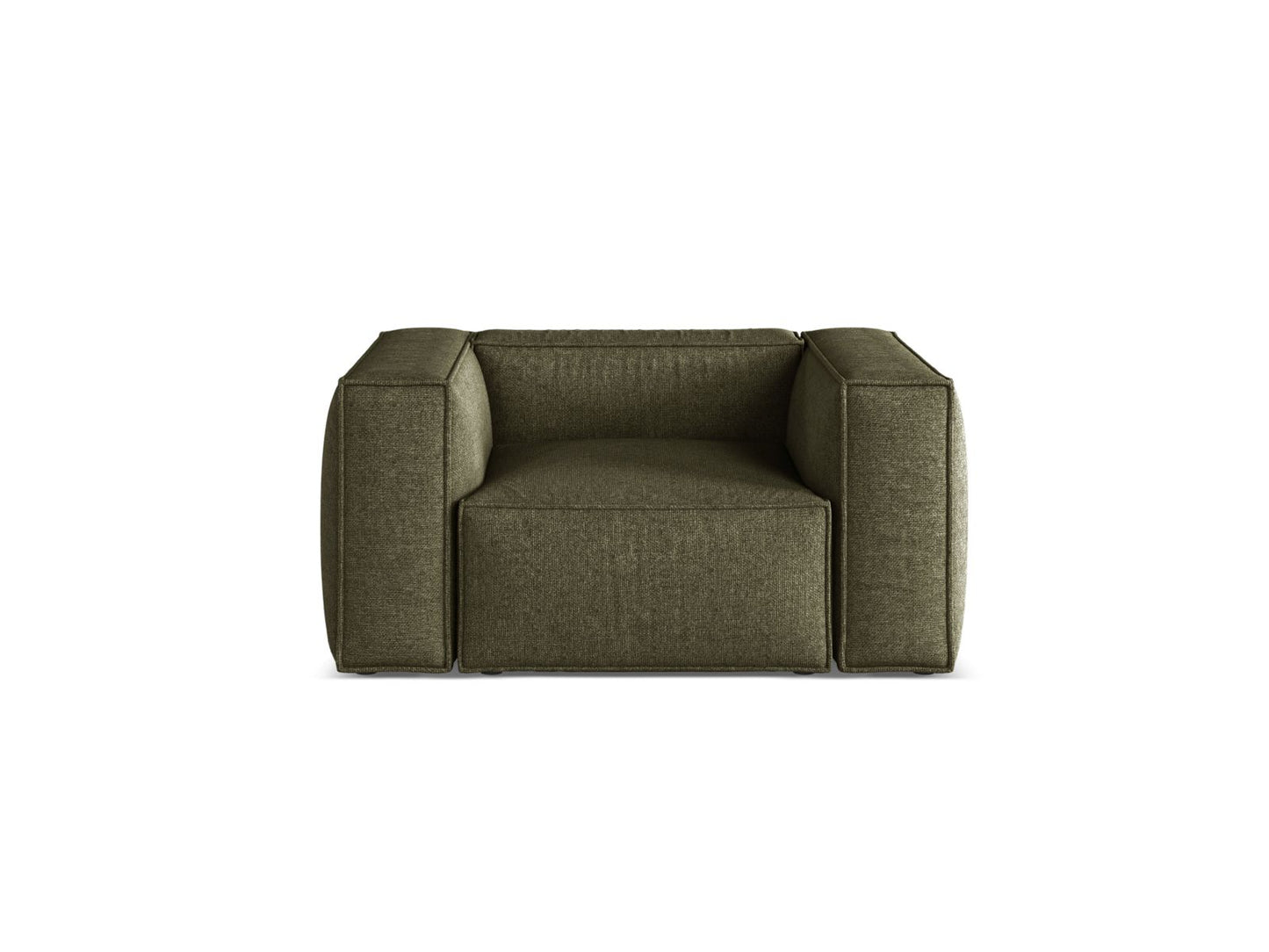 Aveiro — Armchair Green (Eden 12 Olive) Black Plastic
