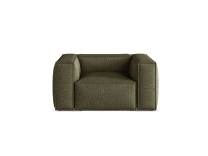 Aveiro — Armchair Green (Eden 12 Olive) Black Plastic