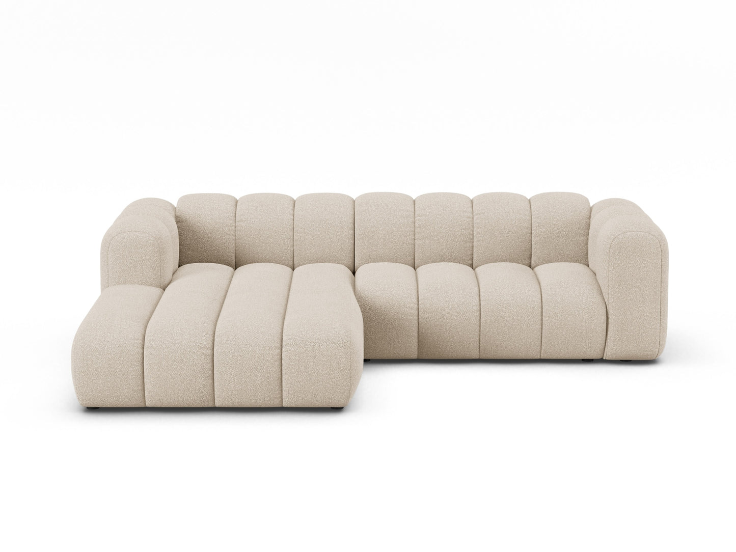 Lupine — Corner Sofa Beige (Baloo 2074) Black Plastic Left
