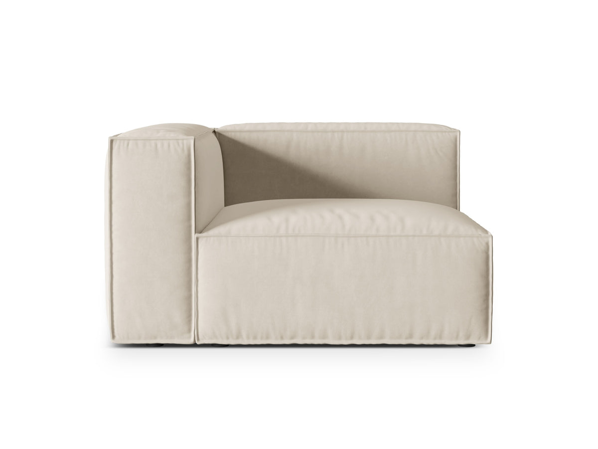 Nuria — Modular Sofa Beige (Paris Cream) Black Plastic Left