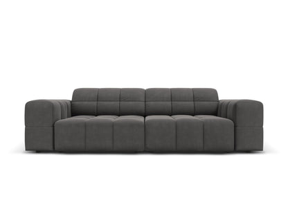 Chicago — Sofa Grey (Bluvel 14) Black Plastic
