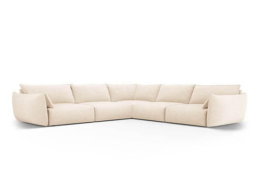 Matera — Corner Sofa Light Beige (Haga 23) Black Plastic