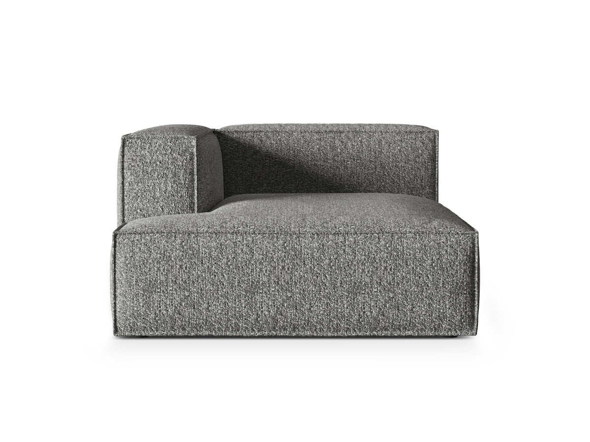 Nuria — Chaise Longue Graphite (Monet Graphite) Black Plastic Left