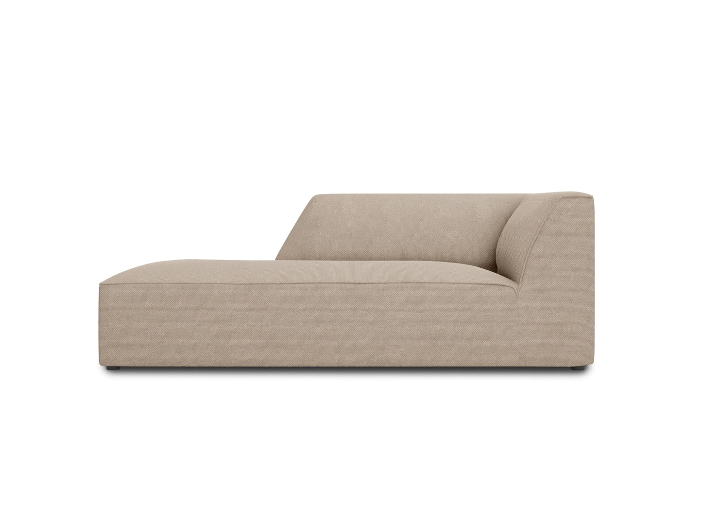 Ruby — Chaise Longue Dark Beige (Ottawa 7) Black Plastic Left