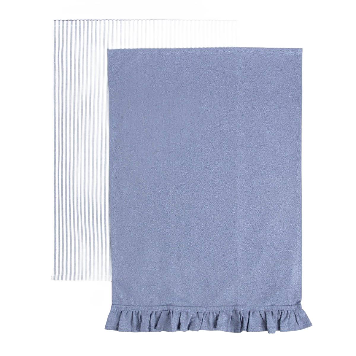 ANDIE Kitchen Cloth Set with Frill and Stripes - 2 Pack