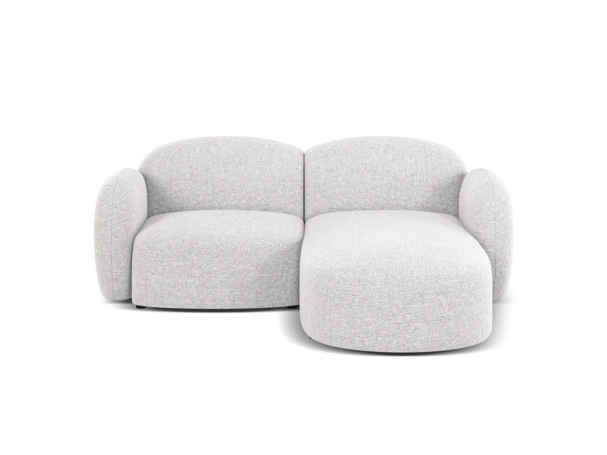 Blair — Corner Sofa Silver (Eden 17 Silver) Black Plastic Right