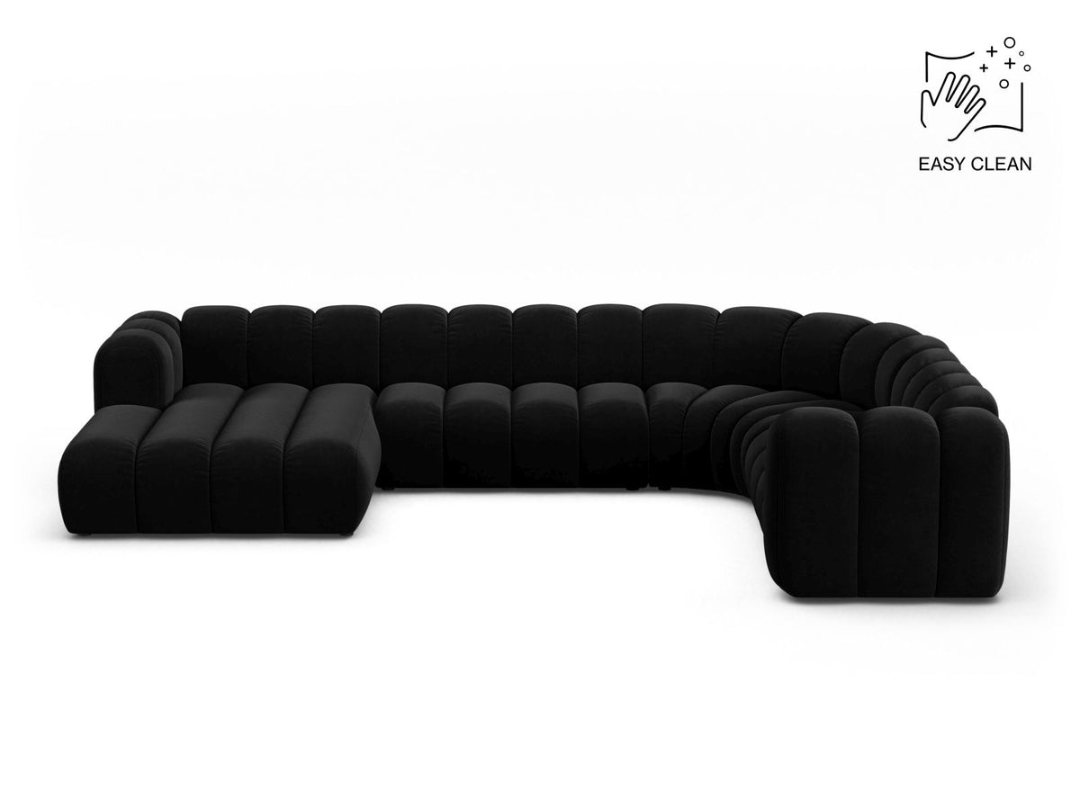 Lupine — Panoramic Sofa Black (Venus 2923) Black Plastic Right