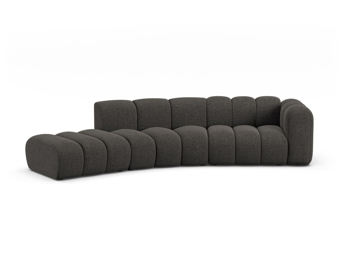 Lupine — Sofa Dark Grey (Eden 20 Graphite) Black Plastic Right