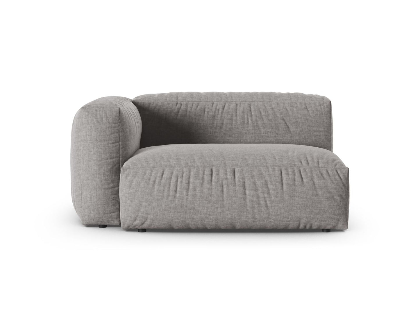 Martina — Modular Sofa Light Grey (Boston Light Grey) Black Plastic