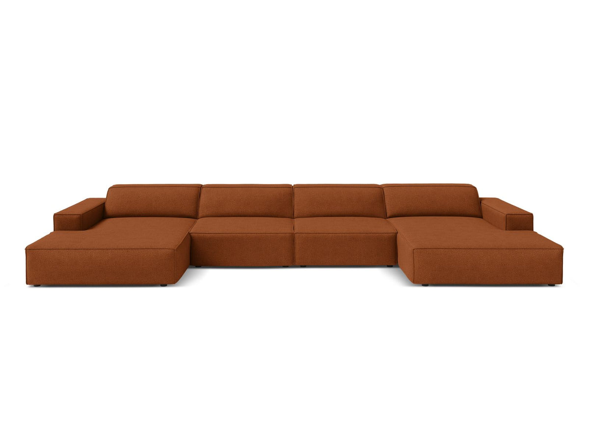 Jodie — Panoramic Sofa Terracotta (Baloo 2078) Black Plastic