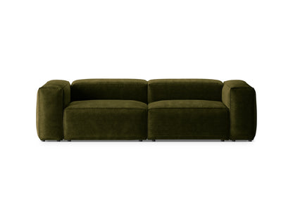 Bergamo — Sofa Green (Perla 60) Black Plastic