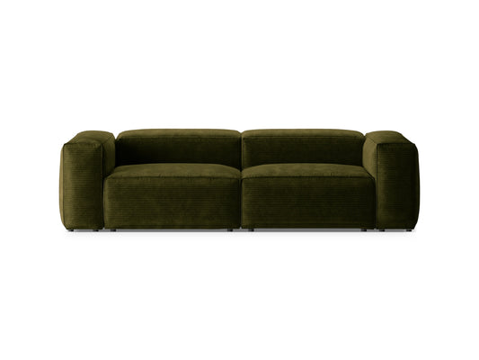 Bergamo — Sofa Green (Perla 60) Black Plastic
