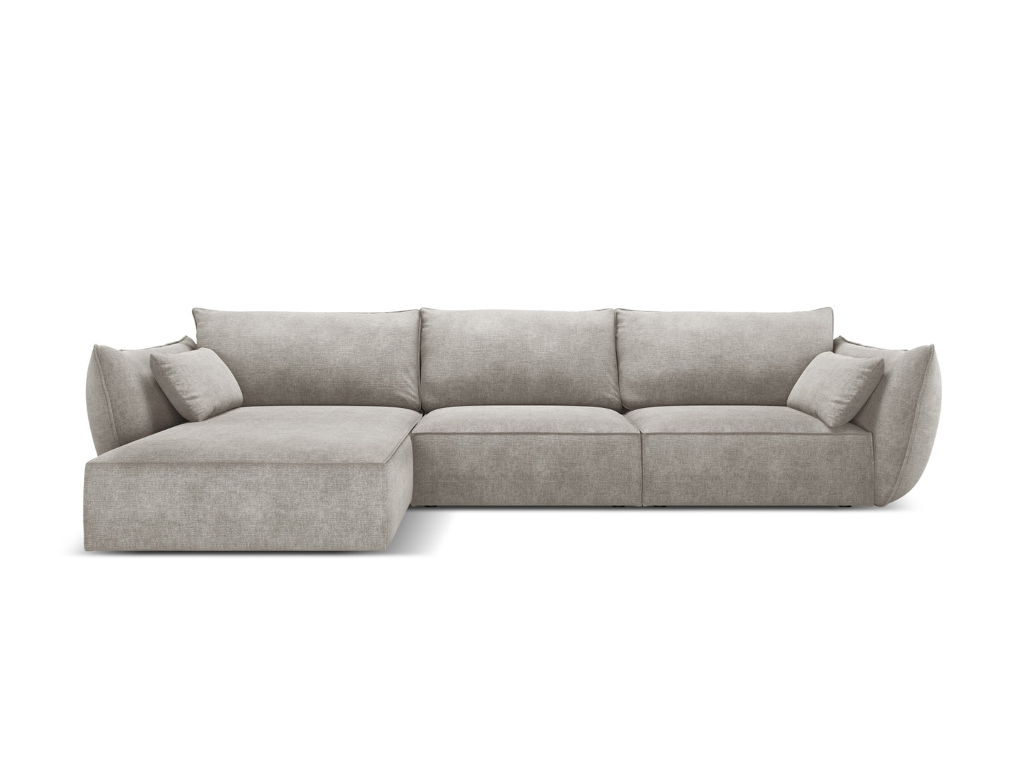 Kaelle — Corner Sofa Light Grey (Over The Horizon 85) Black Plastic Left