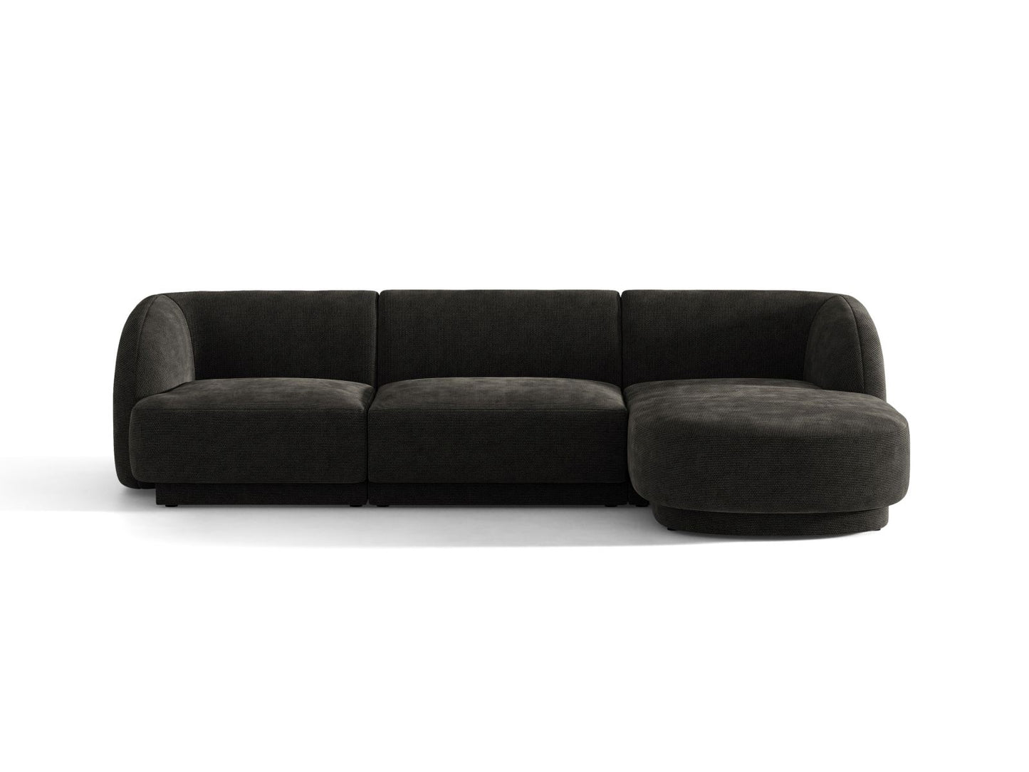 Miley — Corner Sofa Anthracite (Eden 21 Black) Black Plastic Right