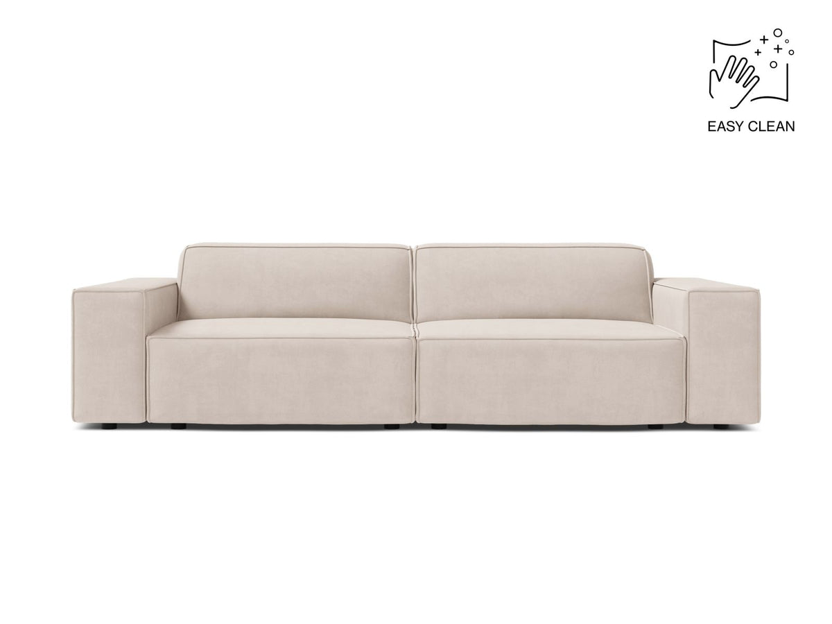 Jodie — Sofa Light Beige (Venus 2927) Black Plastic