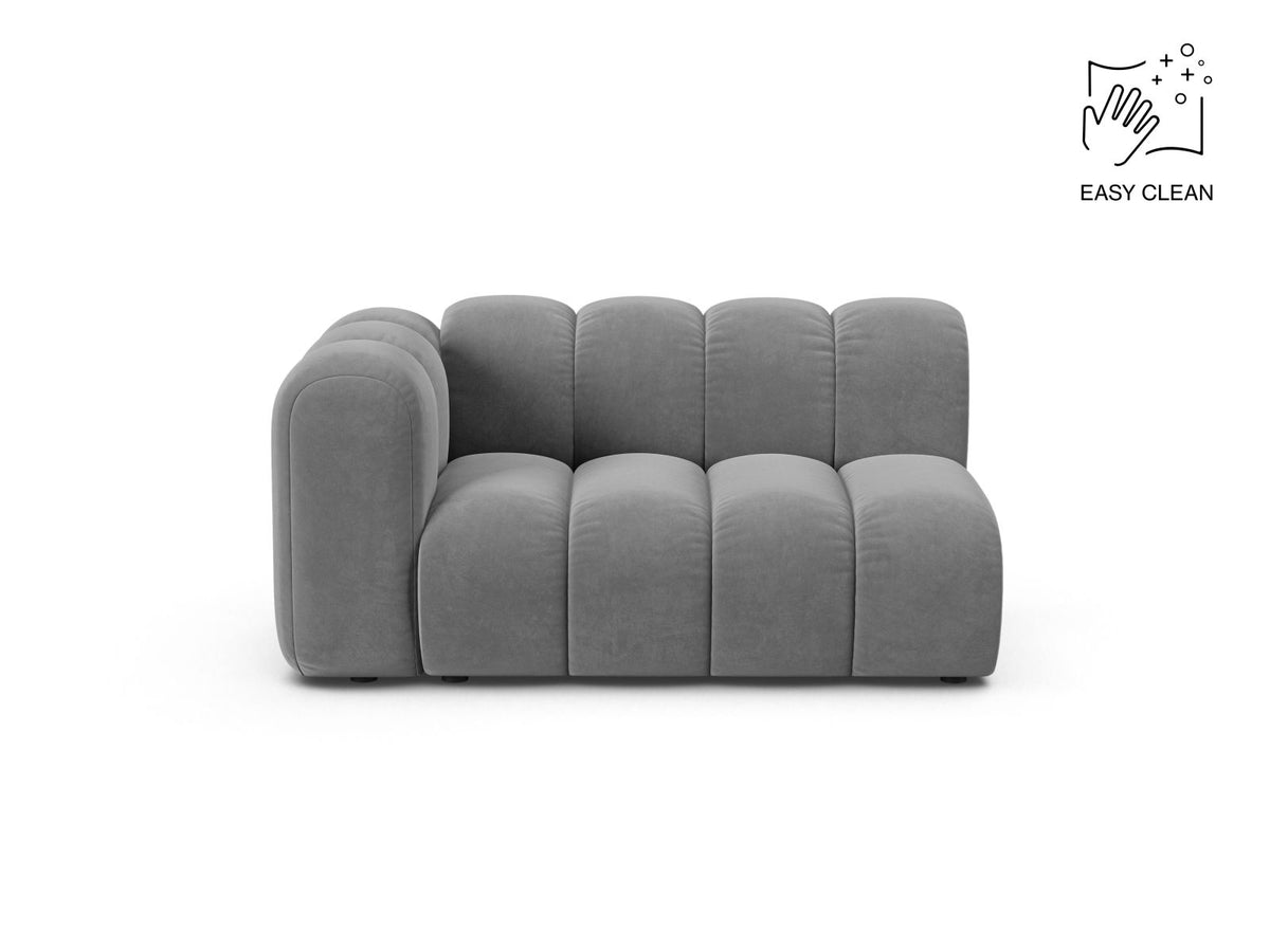 Lupine — Modular Sofa Light Grey (Venus 2929) Black Plastic Left
