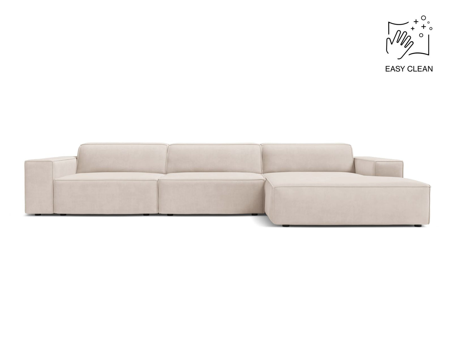 Jodie — Corner Sofa (284x162x77 cm) Light Beige (Venus 2927) Right