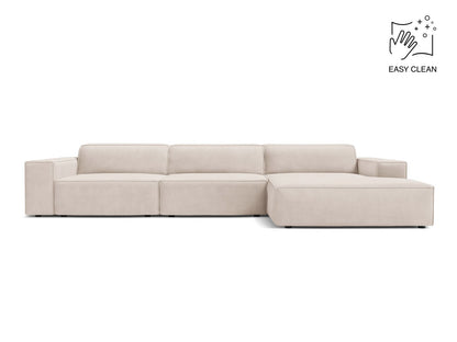 Jodie — Corner Sofa (284x162x77 cm) Light Beige (Venus 2927) Right