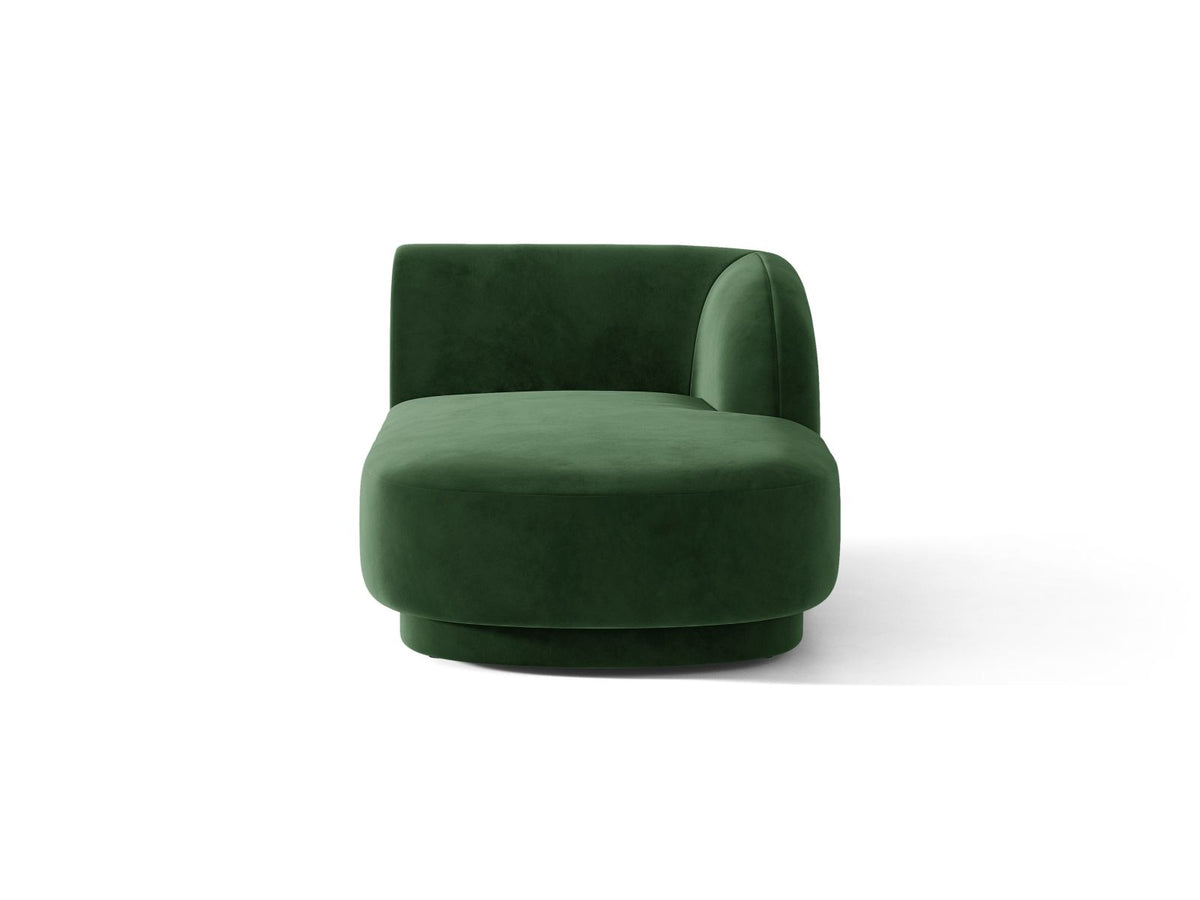 Miley — Chaise Longue Bottle Green (Venus 2940) Black Plastic Right