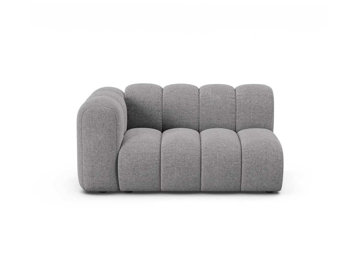 Lupine — Modular Sofa Light Grey (Eden 18 Grey) Black Plastic Left