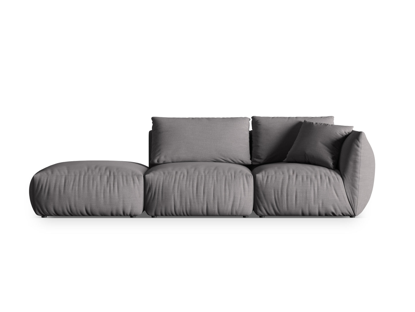 Chris — Sofa Sand (LINS 32) Black Plastic Left