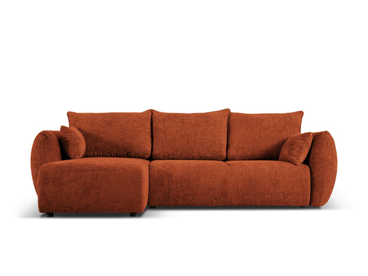 Matera — Corner Sofa Terracotta (Haga 44) Black Plastic Left