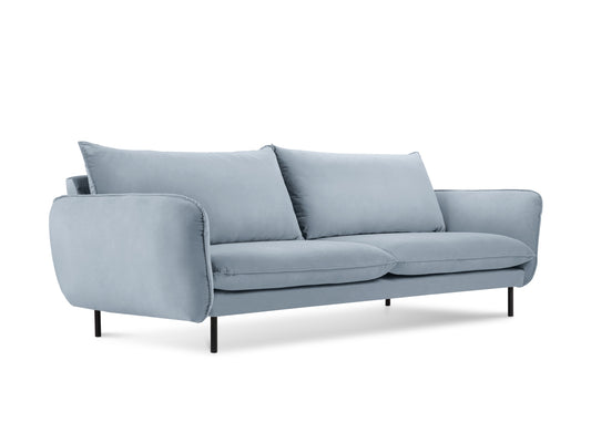 Vienna — Sofa Light Blue (Bluvel 06) Black Metal