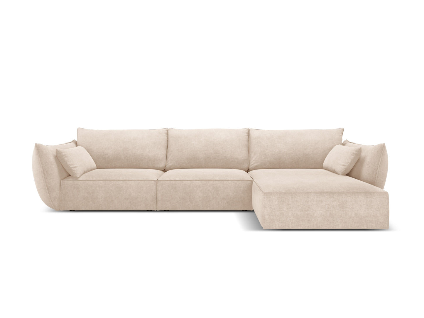 Kaelle — Corner Sofa Beige (Over The Horizon 08) Black Plastic Right