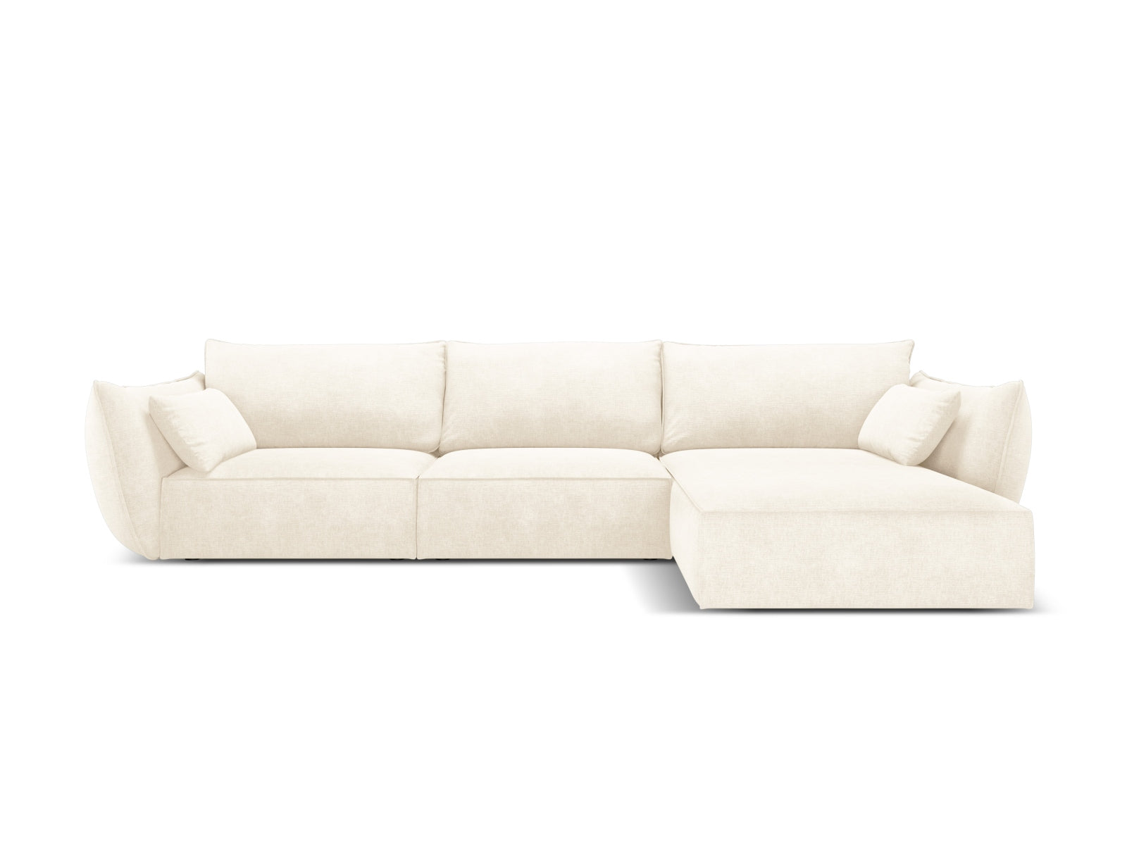 Kaelle — Corner Sofa Light Beige (Over The Horizon 03) Black Plastic Right