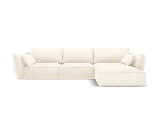 Kaelle — Corner Sofa Light Beige (Over The Horizon 03) Black Plastic Right
