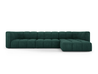 Moritz — Corner Sofa Bottle Green (Rebel 16) Black Plastic Left