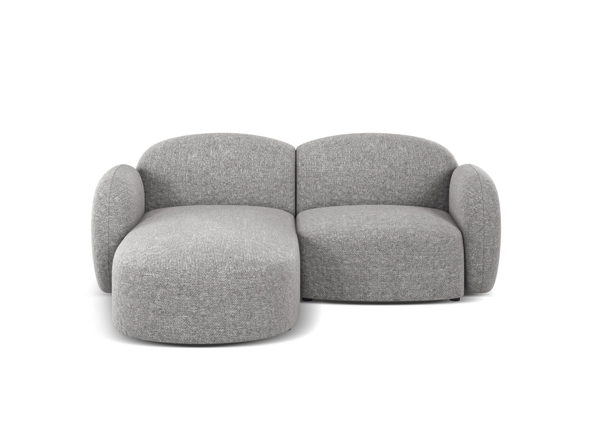 Blair — Corner Sofa Light Grey (Eden 18 Grey) Black Plastic Left
