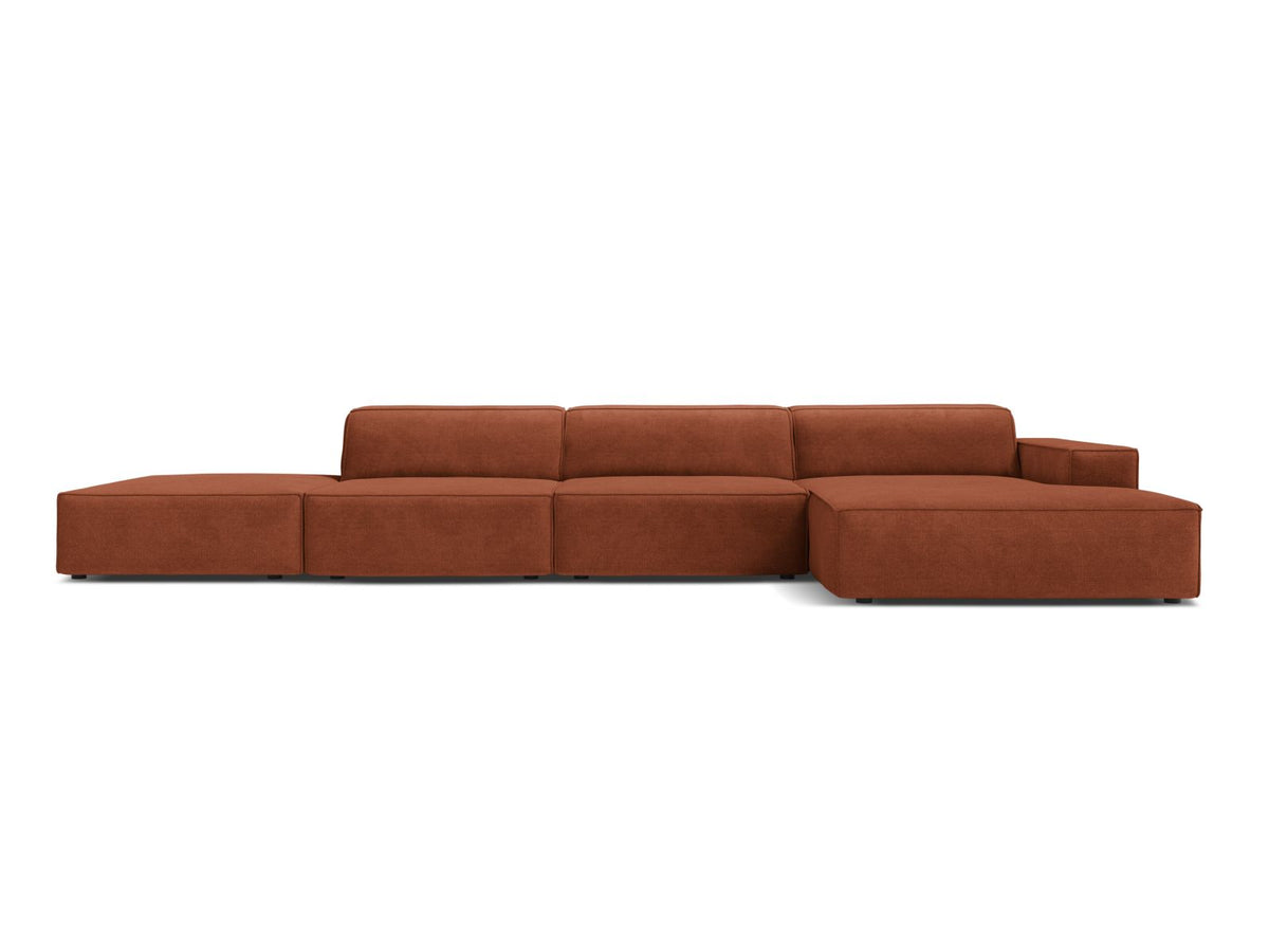 Jodie — Corner Sofa Brick (Liberty 9) Black Plastic Right