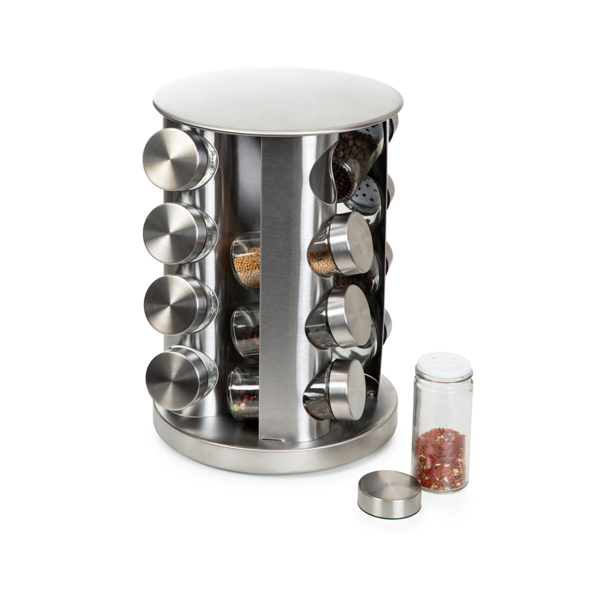 B2 RACK Essentials Spice Rack Set with 16 Jars on Stand