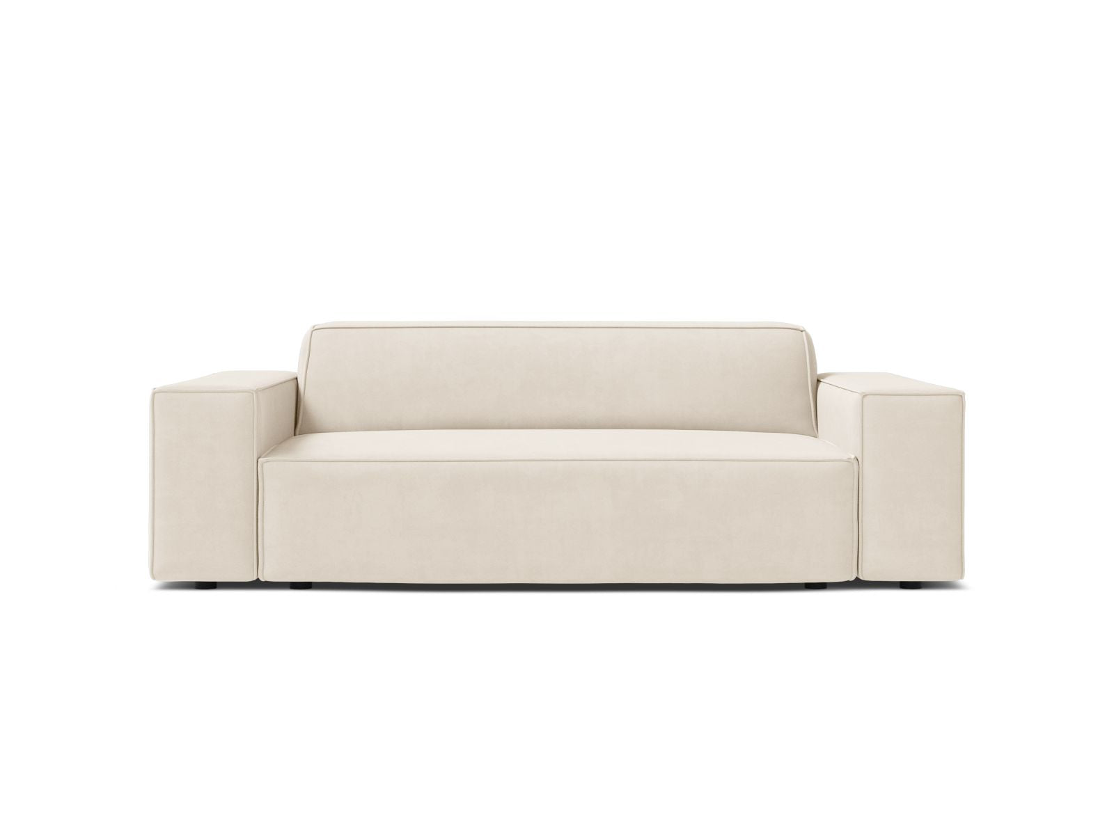 Jodie — Sofa Light Beige (Bluvel 22) Black Plastic