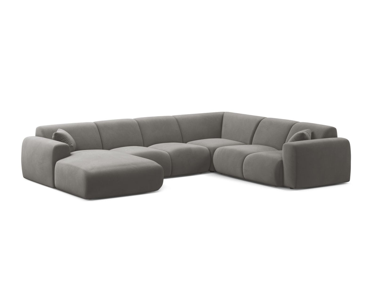 Molino — Panoramic Sofa Grey (Casino Stone) Black Plastic Right