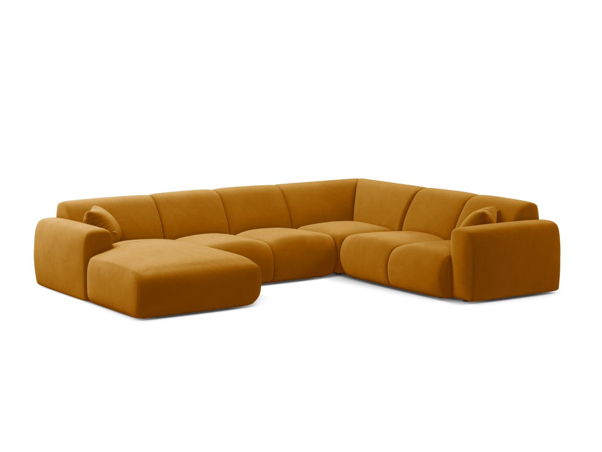 Molino — Panoramic Sofa Yellow (Casino Mostaza) Black Plastic Right