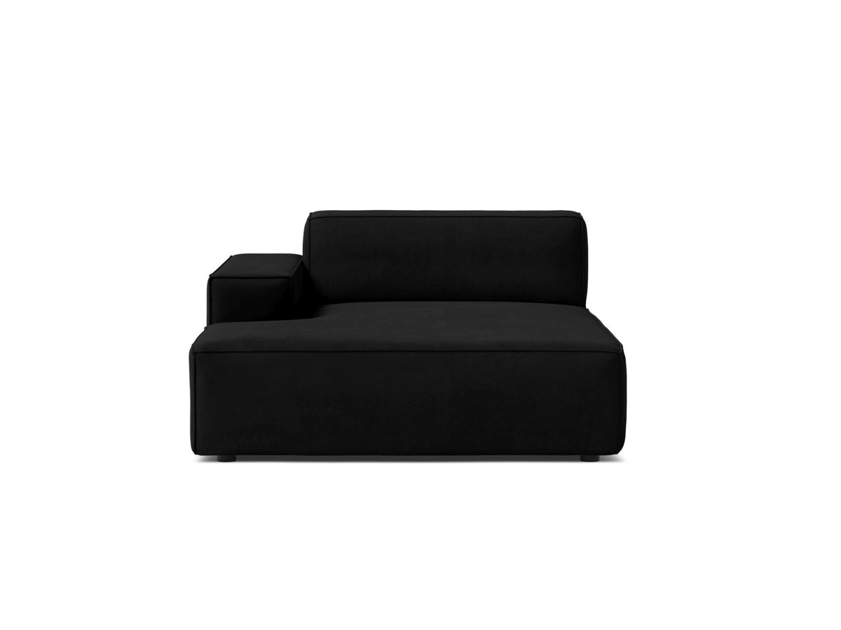 Jodie — Chaise Longue Black (Bluvel 19) Black Plastic Left