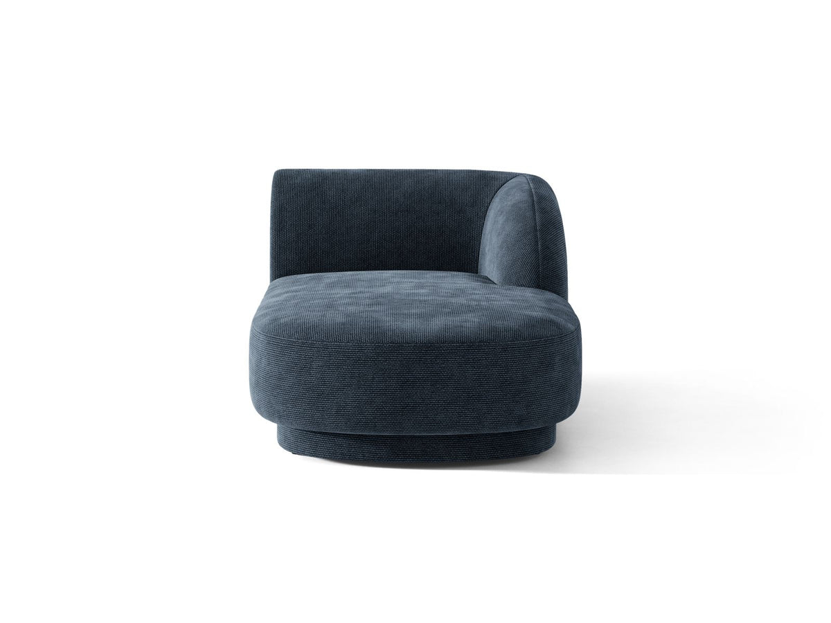 Miley — Chaise Longue Royal Blue (Haga 86) Black Plastic Right