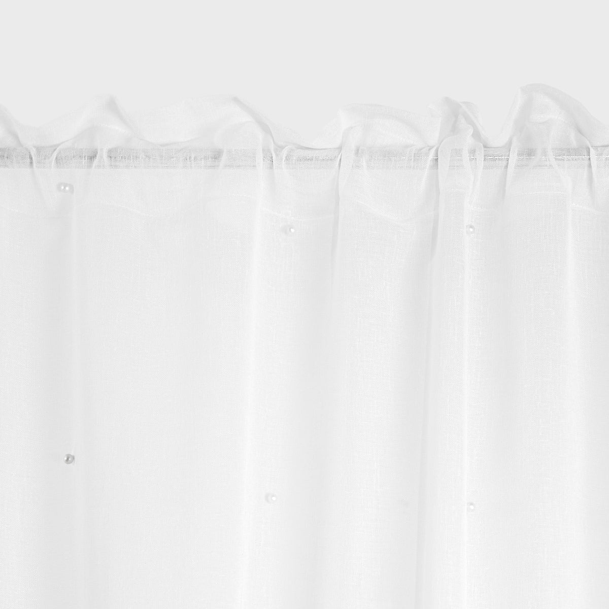 Homla Milan White Curtains with Pearls and Ribbon 140x250 cm