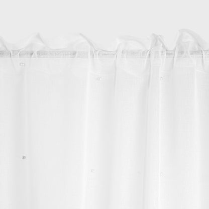 Homla Milan White Curtains with Pearls and Ribbon 140x250 cm