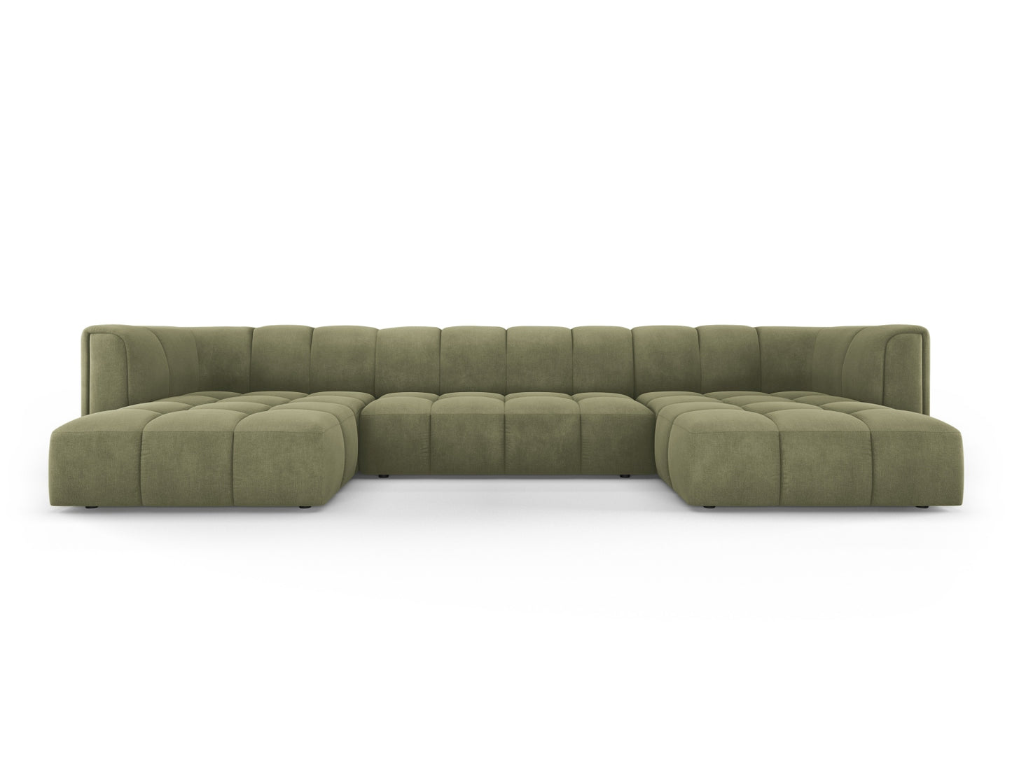 Moritz — Panoramic Sofa Light Green (Rebel 18) Black Plastic