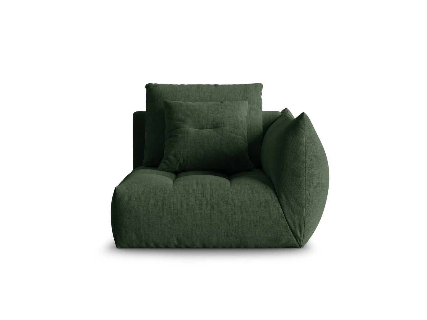 Bloom — Modular Sofa Moss Green (City 36) Black Plastic Right