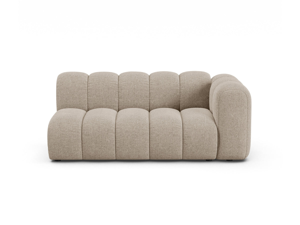 Lupine — Modular Sofa Dark Beige (Eden 4 Beige) Black Plastic Right