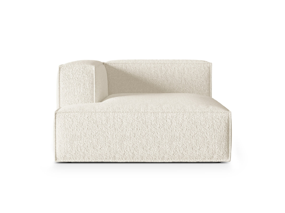 Nuria — Chaise Longue Ivory (Monet Nata) Black Plastic Left
