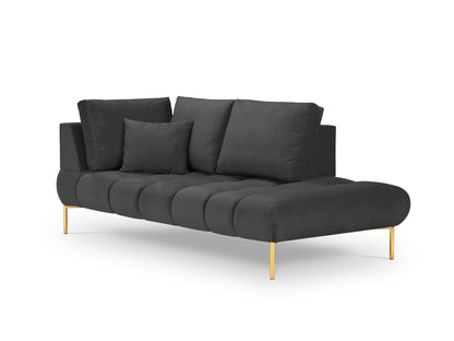 Hastings — Chaise Longue tumesinine (Fancy 99) kuldne metall paremal