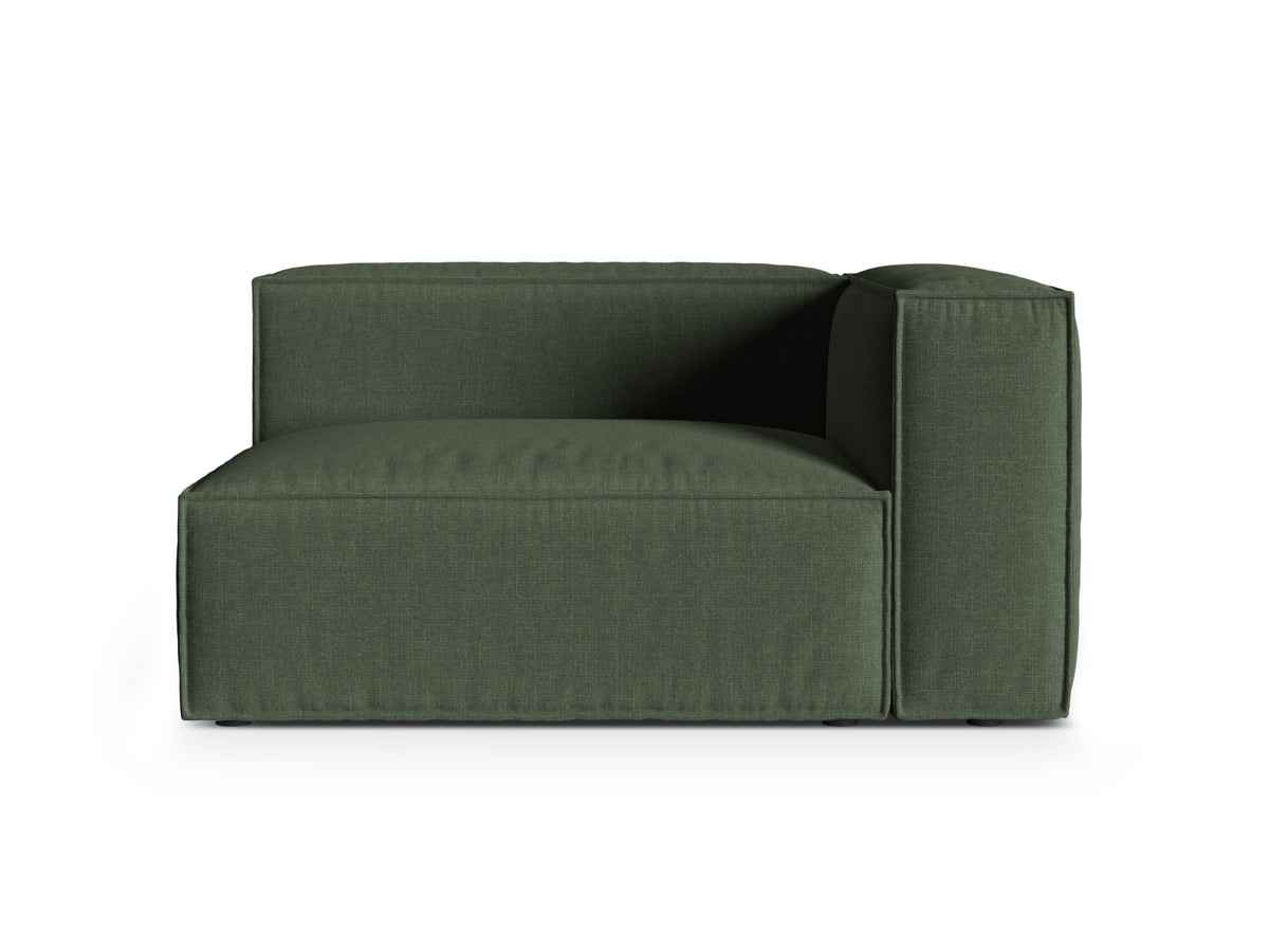 Nuria — Modular Sofa Moss Green (Liberty 12) Black Plastic Right