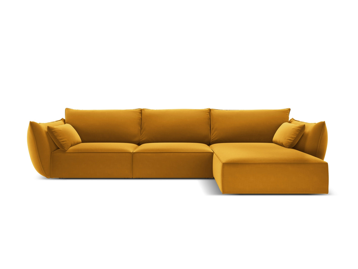 Kaelle — Corner Sofa Yellow (Bluvel 68) Black Plastic Right